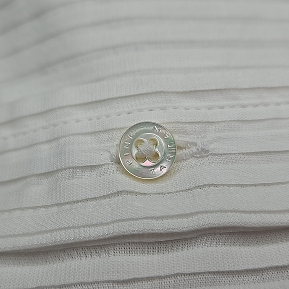 Pink Tartan pique tuxedo tunic shirt-white size 6 - Picture 9 of 9